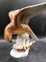 Grafenthal porcelán sas szobor menyéttel, 20 cm-es. 3158b