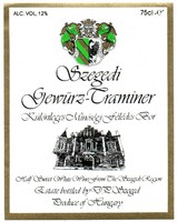Boros címke: Gewürz-Traminer, Szeged.