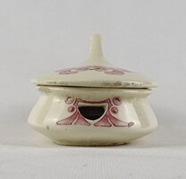 1T964 Antik jelzett fajansz fedeles fogkefetartó R.D.Z.