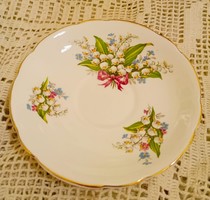 Regency Lily of the valley gyöngyvirágos angol csontporcelán tányér, bone china