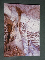 Képeslap,Aggtelek Jósvafő,Baradla barlang oszlop csarnok látkép,részlet,1981-