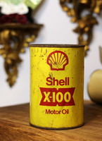Shell motor olaj fém doboz, 1970-es évek, Belgiumból, vintage, nosztalgia
