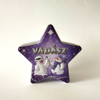 CSILLAG ALAKÚ KARÁCSONYI DOMBOR NYOMOTT PLÉH SÜTIS,CUKORKÁS DOBOZ