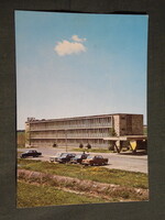 Képeslap,Aggtelek,Jósvafő Cseppkő szálló,autóbusz megálló,parkoló,autó látkép,részlet,1981-
