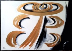Megérkezett Pál Géza(1981) Siker c. 50x70cm vászonképe,tanúsítvánnyal Kandinszkij előtt tisztelegve.