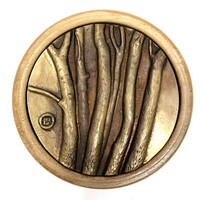 Lapis András (1942-) jelzett bronz emlék plakett fa tokban / Szeged  RZ