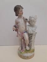 Ritka témájú! Antik nápolyi porcelán szobrászt ábrázoló figura