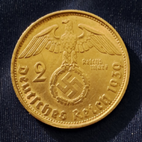 Horogkeresztes ezüst birodalmi 2 Márka 1939. D. (1454)