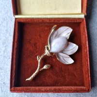Elegance enamel flower brooch