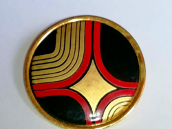 Hetvenesévekbeli, tűzarnyozott  geomatria mintás art deco bross  701.