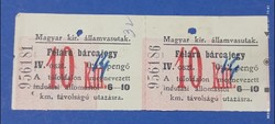 Magyar Királyi Államvasutak félárú bárcajegye 10 km -re 1927