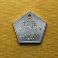 Ebadójegy 1951 12 Ft kutyabárca