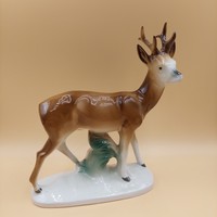 Lippelsdorf/ GDR Porcelán Szarvas figura