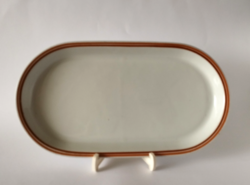 Alföldi porcelán sárga barna csíkos kínáló tál, nagy méretű, nosztalgia darab