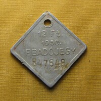 Ebadójegy 1950 12 Ft kutyabárca