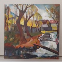 Zsögödi Nagy Imre Zsögödi táj (Patakparton) festmény akril másolata