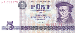 NDK Német Demokratikus Köztársaság 5 márka 1975 UNC