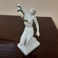 Herendi Kleopátra a kígyóval porcelán figura