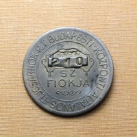 Budapesti Központi Tejcsarnok 50 fillér bárca