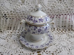 Antik porcelán mustáros tálka