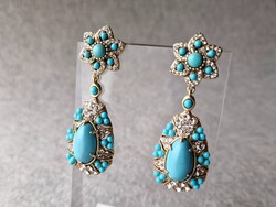 Victorian revival turquoise color costume earing