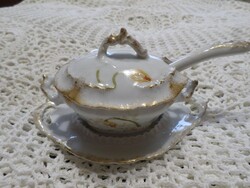 Antik porcelán mustáros tálka