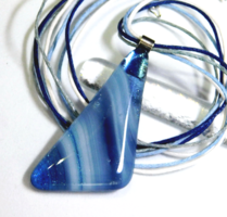 Kék csillámtenger üvegékszer nyaklánc