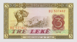 Albánia  3 Lek 1976 UNC