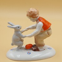 Metzler & Ortloff  Húsvéti  nyuszi kisfiúval figura