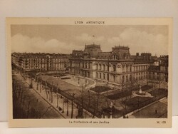 Antik francia képeslap Lyon Artistique A prefektúra és kertje