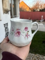 Kőbányai Porcelán hasas kakaós  virágos bögre falusi paraszti gyűjtői nosztalgia darab