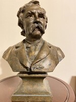 Deák Ferenc büszt, bronz 24 cm Schlick Budapest öntő jelzéssel a XIX. századból .