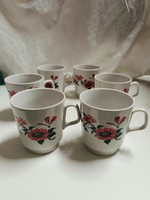 Polonne szovjet porcelán kakaós bögre szett - 6 db