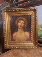 JÉZUS BIEDERMEIER ÖKÖRSZEMES KERETBEN 19.SZD. MÁSODIK FELE