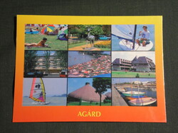 Képeslap,Velence,Agárd,mozaik,Velencei tó,strand,kemping,csárda,üdülő,hotel látkép,részlet,2000-