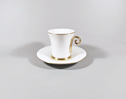 HERENDI, ARANY FEHÉR (QH-OR) MINTÁS KÁVÉSCSÉSZE ÉS ALÁTÉT, KÉZZEL FESTETT PORCELÁN, HIBÁTLAN (I220)