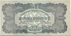 20 pengő 1944 számozás 3 mm. 4. UNC