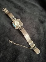 Silver Watch with Turquoise