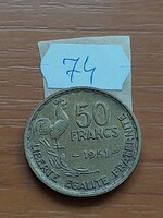FRANCIAORSZÁG 50 FRANK FRANCS 1951 Alumínium-Bronz, KAKAS   #74
