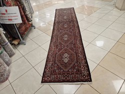 Álomszép iráni bidjar 75x325 kézi gyapjú perzsa futó szőnyeg BFZ780