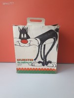 Eredeti Palumbo Warner Bros 1978 Sylvester Marionett BÁB retro kabala figura Dobozos ! EXTRA ritka