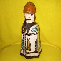 Alakos, cserép, pálinkás butella, "Juhász ". Kántor és Kun Gazda Karcag.