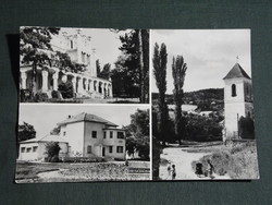 Képeslap,Csopak,mozaik,templom,kápolna,SZOT üdülő,kastély látkép,részlet,1971-