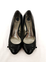 41 es fekete bőr kerek orrú csinos női cipő GEORGE