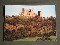 Képeslap,Csesznek,Várrom látkép,részlet,1977-