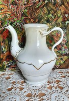 Porcelán kávéskanna, florális  levél füllel díszítve, Fisher ? Egyedi formatervezés :)
