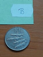 IZLAND 10 KORONA 2008 Acél nikkel bevonattal, Csuklyás hal  #B
