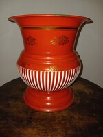 Régi zománcozott fém kaspó váza