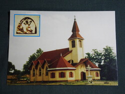Képeslap,Csongrád Bokros,Szent László templom látkép,részlet,1980-