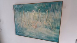 Flamingók festmény - Szentpetervari Ludmilla - Mestermű